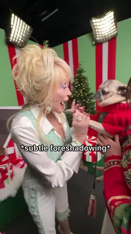 Doug, Dory, and the queen herself…@Dolly Parton !!!  #dollyparton #pugsoftiktok #christmas 