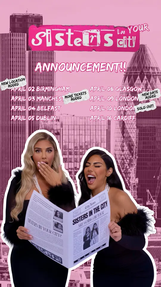 OMGGG!!!! Can't believe we are actually saying this 🤯😱LONDON has SOLD OUT!!! SO we have added ANOTHER London date 🎉🥳 MANCHESTER has SOLD OUT!! So we have moved to a BIGGER VENUE!! Anddd after so many requests we have decided to add a BIRMINGHAM DATE on the 2nd April! ❤️ Thank you so much to everyone who has supported us and bought tickets! We are gonna have so so much fun 😁😁 For those who still want to get tickets the link is in our bio ⬆️