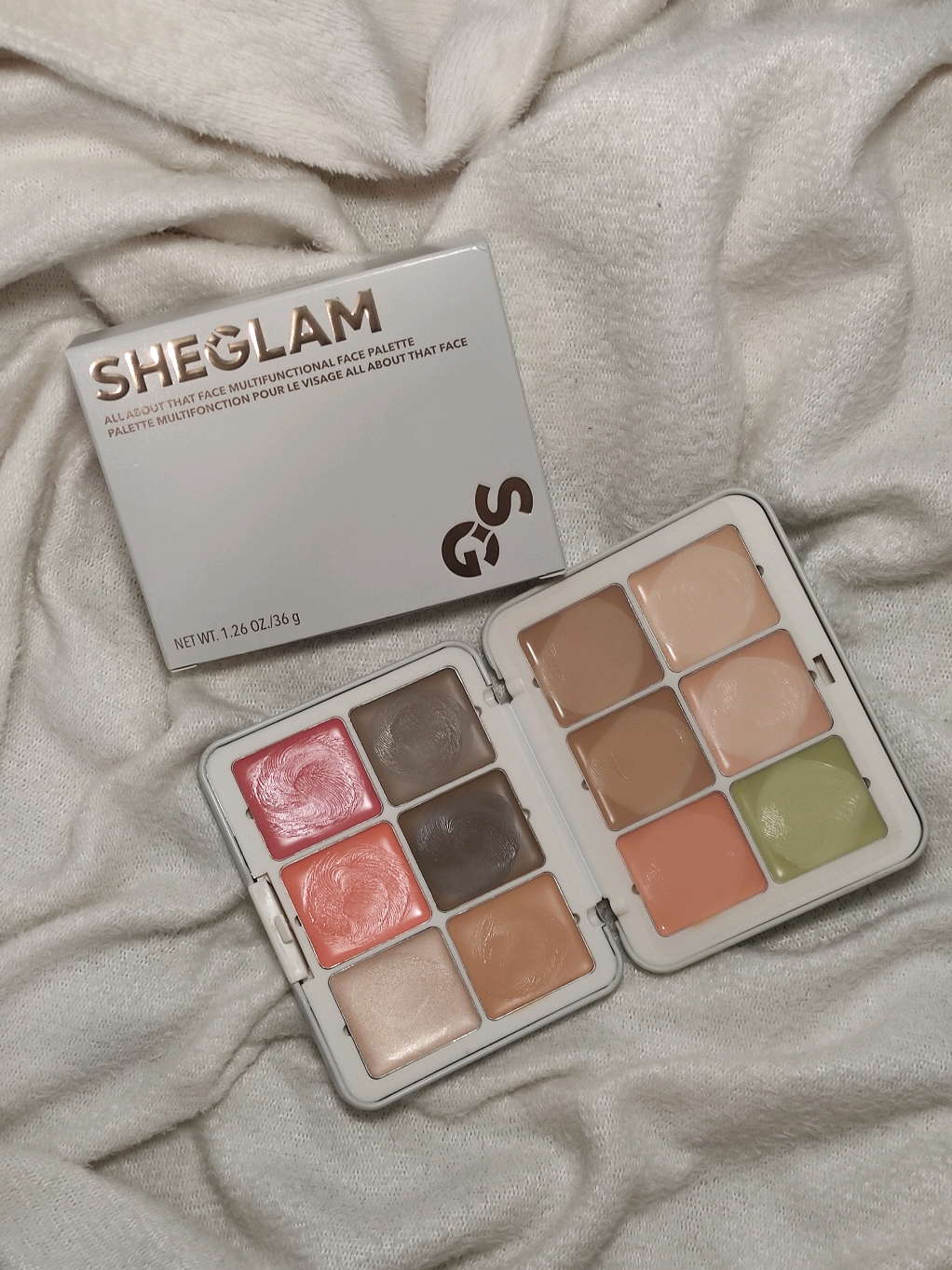SHEGLAM All About That Face Palette 🎨🤍 #foryou #sheglam #beauty #makeup #fiftyfifty 