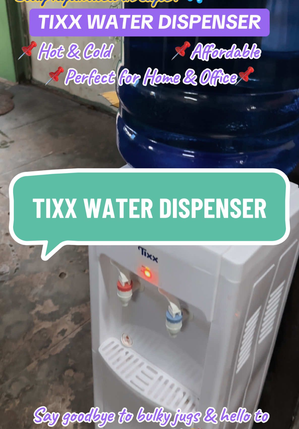 “Stay hydrated in style! 💧  Tixx Water Dispenser is very affordable and easy to use—perfect for home or office. Say goodbye to bulky jugs and hello to convenience! 🥤 #tixxwaterdispenser #smartliving #aesthetic #budgetfriendly #tiktokproducts #foryoupage #foryou #depedteacher #classroom #forpupils 