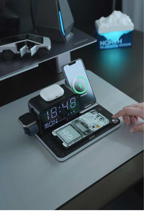 hey I just found this great Acer 7 in 1 Wireless Charging Station and it can charge two phones,  your headphones AND watch wirelessly at the same time! It also has a huge LED clock, a light, thermometer… it's basically everything you need in one!  #chargingstation #wireless #magneticwirelesscharger#wirelesscharger #charger #nightstand #clock#wirelesschargingstation#christmasgiftideas2024 #uniquegiftideas 