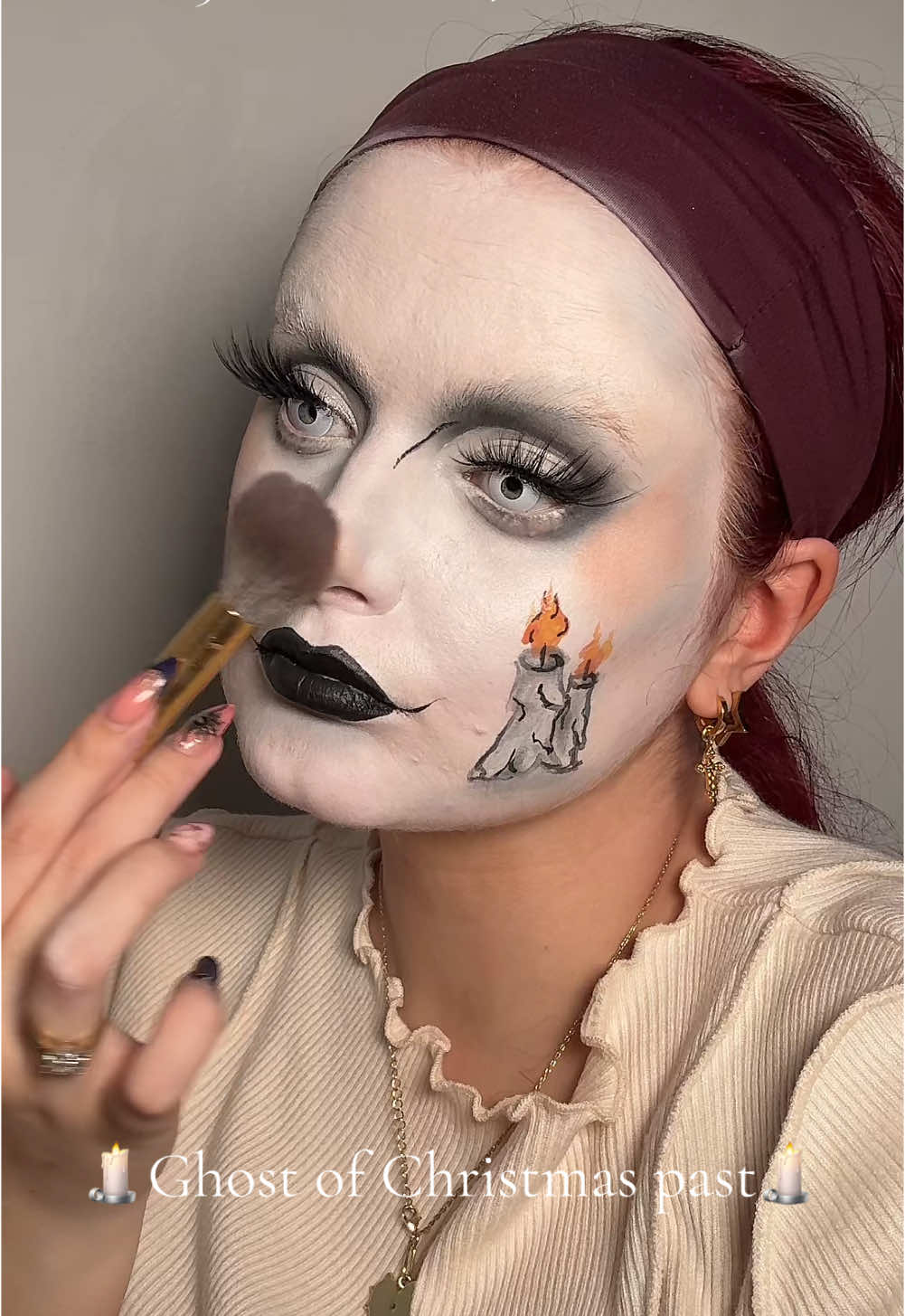 Day 3 out of 12 days of Christmas makeup- Ghost of Christmas past🕯️✨. #TimBurton #creatorsearchinsights #achristmascarol #scrooge 