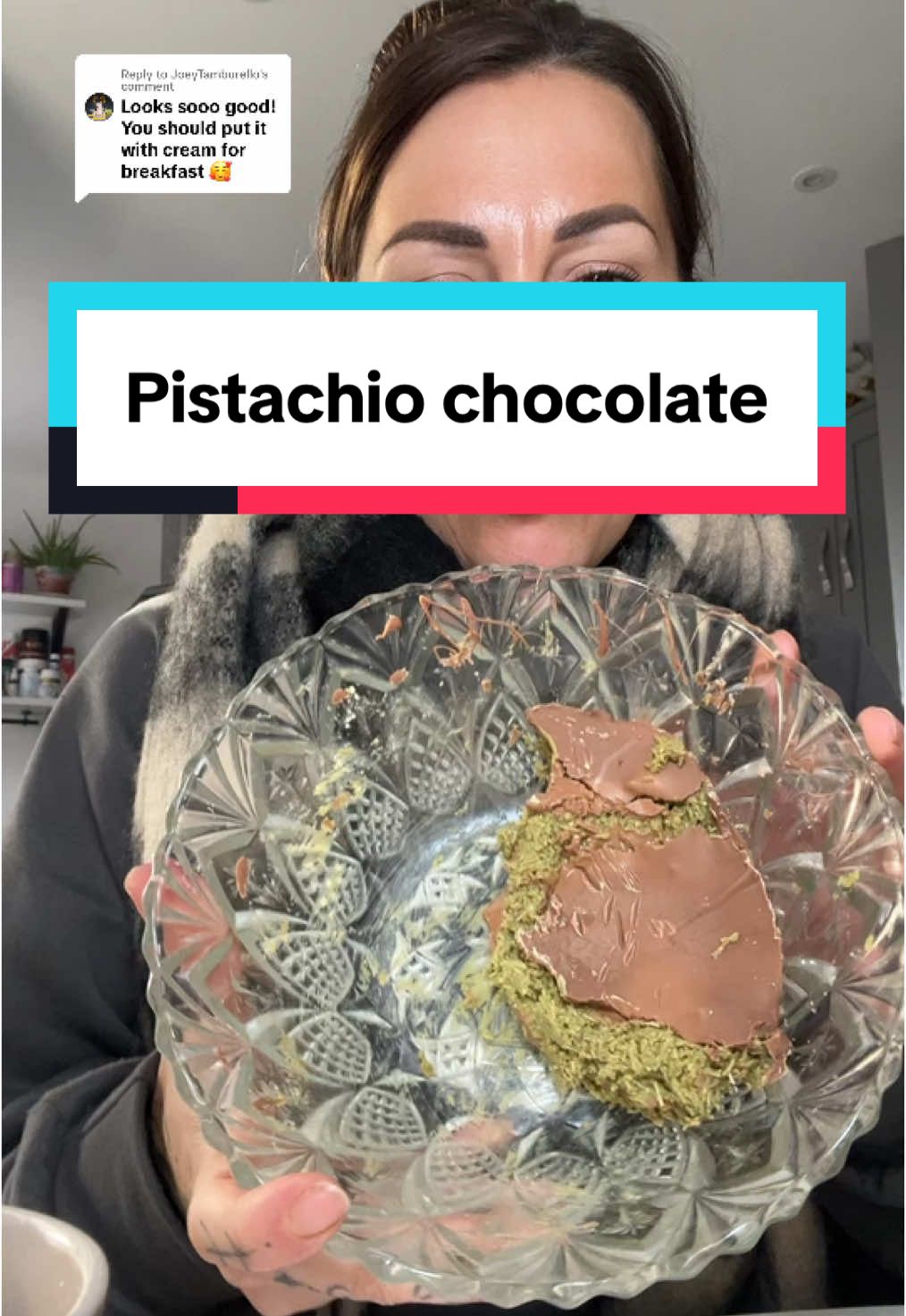 Replying to @JoeyTamburello I’m not sure if this was a good idea haha 😂  PS please excuse me I don’t feel very well! ##PistachioChocolate##Chocolate##Eat##Eating##EatWithMe##Food##FoodLover##Food
