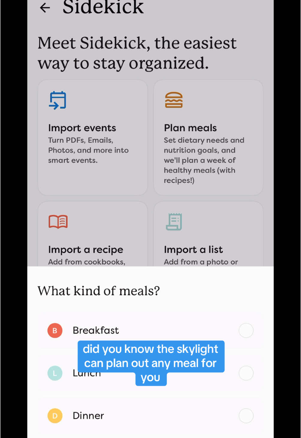 The skylight is a game changer in so many ways! Meal planning is one if my favorite things about it! ✨  #skylight #mealplanning #grocerylist #momlife #giftideas #giftsforher #giftformom #giftforwife #familygift 
