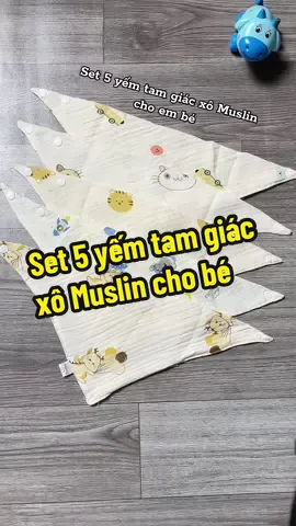 Set 5 yếm tam giác xô Muslin cho em bé #beerkids #yemtamgiac #yemchobe #set5yemtamgiacxomuslinchobe #mevabe #quanaotreem #tiktokshop #tiktokxuhuong 