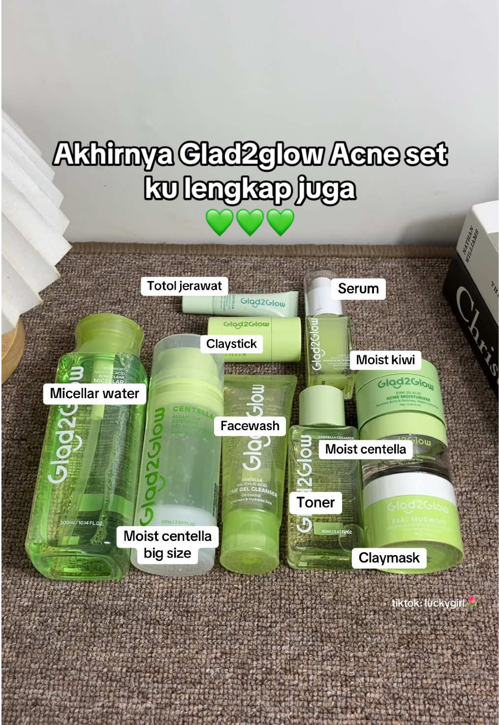 Glad2glow acne set untuk wajah berjerawat #acneskin #acneskincare #skincarejerawat #paketskincare #glad2glow #fyp #byslr 