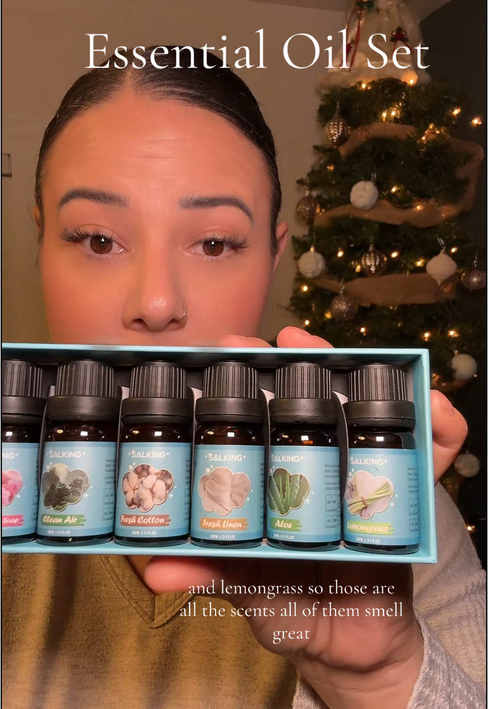 So many different essential oil bundles to choose from, this is in the clean set! They all smell so fresh and clean!! @salking.lifestyle @Salking. #Inverted #essentialoils #oils #aromatherapy #relax #restore #unwind #christmas #holidaytiktok #holidayhaul #giftideas #smellgoodfeelgood 