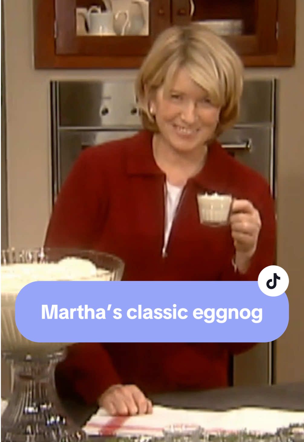 Martha makes this eggnog recipe every year ahead of her annual holiday party. Her recipe is rich with cream and potent, since it’s laced with three types of liquor. Get the recipe at the link in our bio. #marthastewart #eggnog #holiday #christmas 