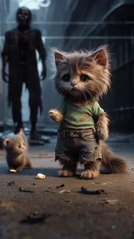 cute kitten in the zombie world! Miau miau miau. #cat #catlovers #miau #catsoftiktok #f 