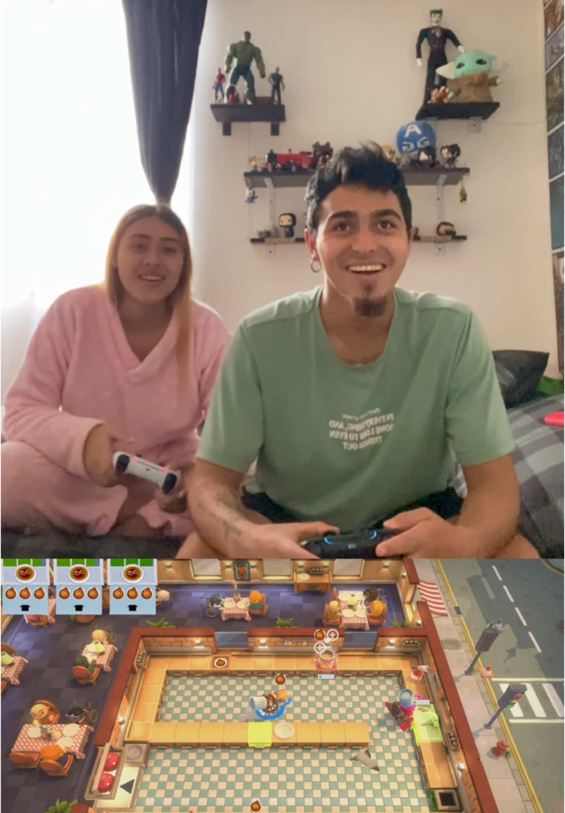 Este juego (Overcooked 2) hace pelear a cualquiera jajajaj Ademas mi hermana es muy mala 😂😅 @s o f 🪼  #overcooked #overcooked2 #ps5 #juegos #gameplays #gameplay 