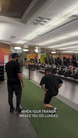 When your trainer says lunges, but your legs say no ❌🦵 #fyp #lafitness #gym 