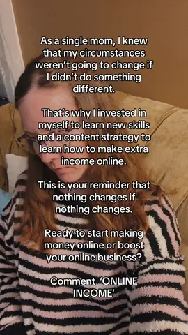 When you decide to take action and learn new skills instead of just hoping things get better… ahh— thats the turning# point. Ready to figure out how to make money online so you can breathe a little? Comment ONLINE INCOME and ill help you decide whats the next best step. #OnlineSales #OnlineBusiness #MakeSalesOnline #ExtraIncome #DigitalProducts #digitalmarketing #MakeMoneyOnline 