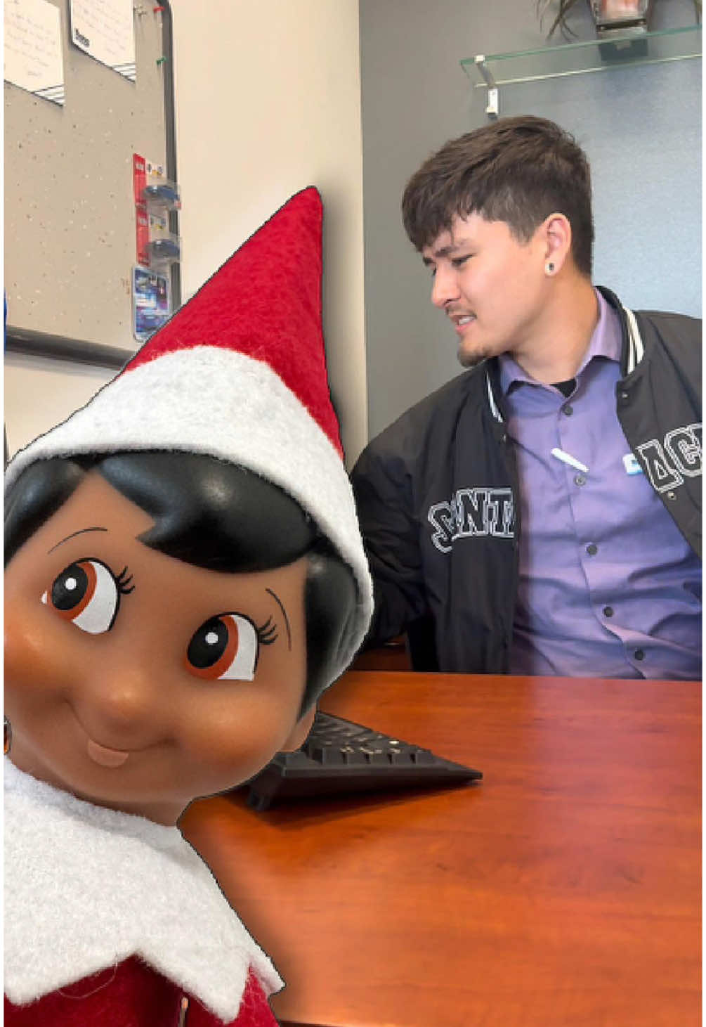 Luke does not like the elf on his shelf… #christmas #subaru #elfontheshelf #elf #holidaytiktok #christmasvibes  #holidayseason #tistheseason #merrychristmas #christmas2024#dealershiptiktok #cardealership  #officehumor  