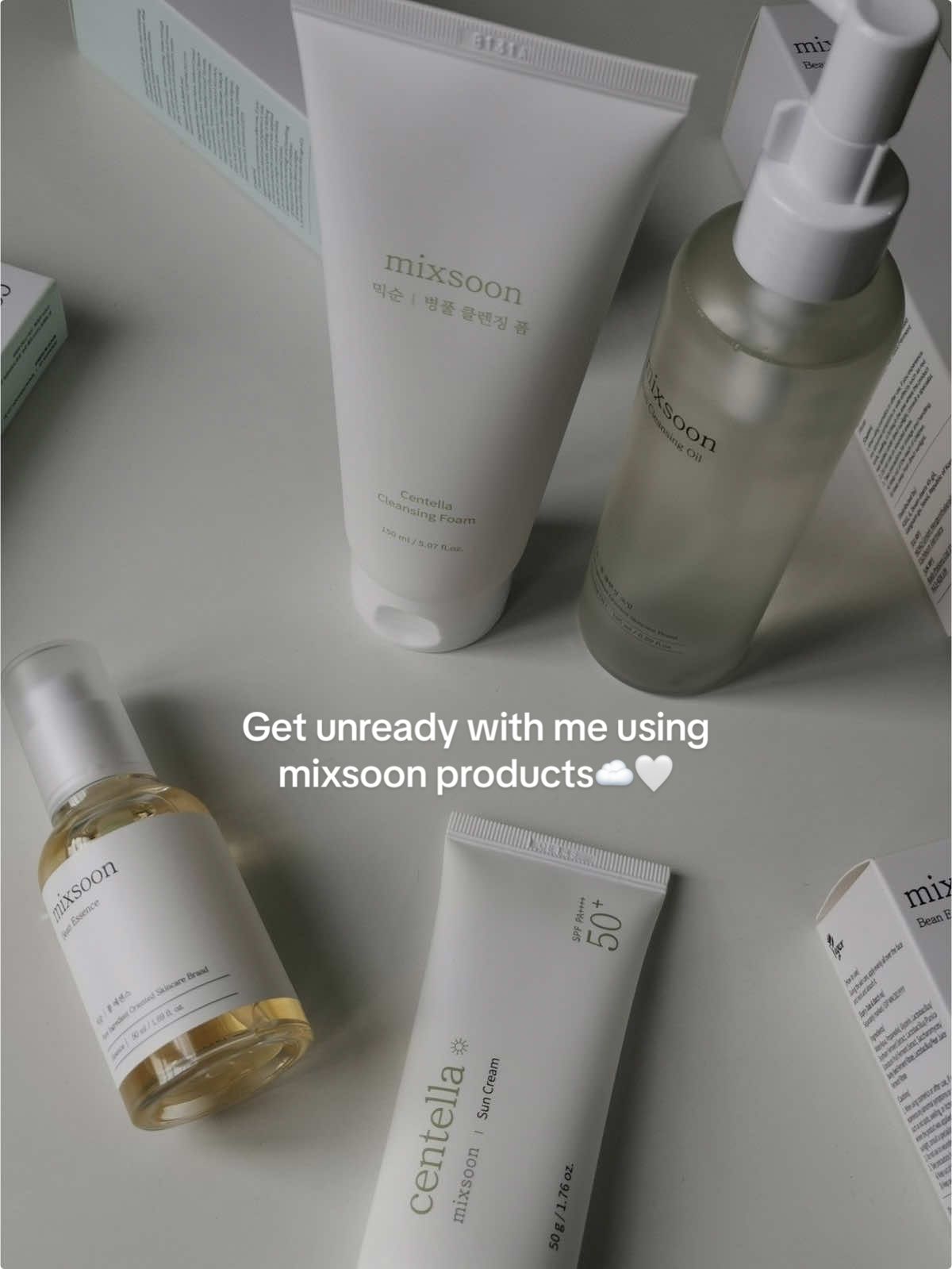 if you want glass skin use mixsoon girlies!! im obsessed with their products🤍 Use code ‘’ANDREJA2’’ for money off! @mixsoon_official @Mixsoon US Official #mixsoonskincareset_ys @YesStyle @yesstyleinfluencers Double step cleansing (Bean Cleansing Oil PM+ Centella Cleansing Foam AM) #mixsoon #koreanskincare #doublestepcleansing #skincareroutine #cleansing #glassskin Toner #mixsoon #koreanskincare #centellatoner #skincareroutine #toner #glassskin Bean Essence #mixsoon #koreanskincare #beanessence #skincareroutine #essence #glassskin #skintok #kbeauty 3 Essence Layering Set (Bifida Fermented Essence + Galactomyces Fermented Essence + Soondy Centella Asiatica Essence) #mixsoon #koreanskincare #3essencelayering #skincare #essence #skintok #skincareroutine Glacier Water Hyaluronic Acid Serum #mixsoon #koreanskincare #hyaluronicserum #serum #essence #skincare #skintok #kbeauty Centella Suncream #mixsoon #centellasuncream #suncream #koreanskincare #kskincare #skincareroutine #kbeauty Soybean Milk Pads #mixsoon #soybenmilkpad #koreanskincare #skintok #tonerpad #glassskin #kbeauty and #yesstyleinfluencers #fyp #skincare #skincareasmr #getunreadywithme 