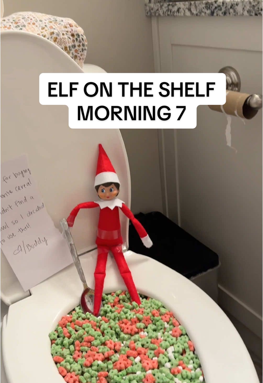 Lolol I thought there were gonna be some tears shed over the cereal for a second there 😂 #elfontheshelf #elfontheshelfideas #elfontheshelfreaction #MomsofTikTok #momsbelike #toddlersoftiktok #toddlermom #toddlermomlife #momlife #parentsoftiktok 