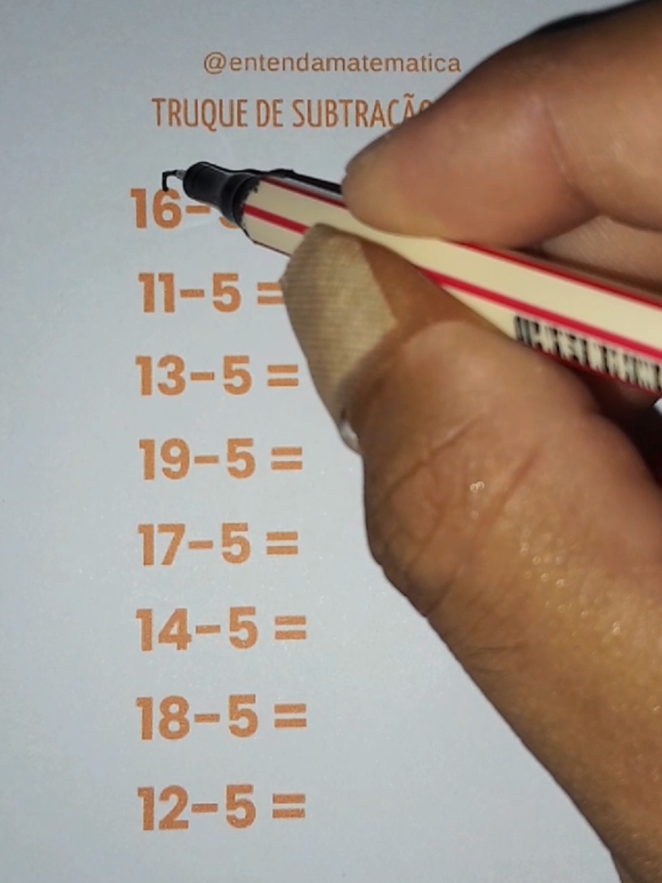 Subtração por 5 #aula  #matematica  #agoravocêsabe  #enem  #maths 