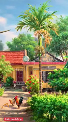 Xuân quê hương #hopart #tranhsondau #nghethuat  #vetay #tranhdongque #langque #canhdepthiennhien #giaitri 