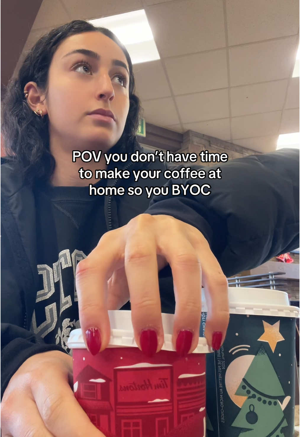 *Bring your own creamer*🫡 When your creamer is so good you bring it on the go😂😂😂 Sometimes I’m just not feeling any fancy drinks with syrups so I just do this🤷🏻‍♀️ #fyp #timhortons #tims #timhortonscoffee #morningcoffee @Tim Hortons 