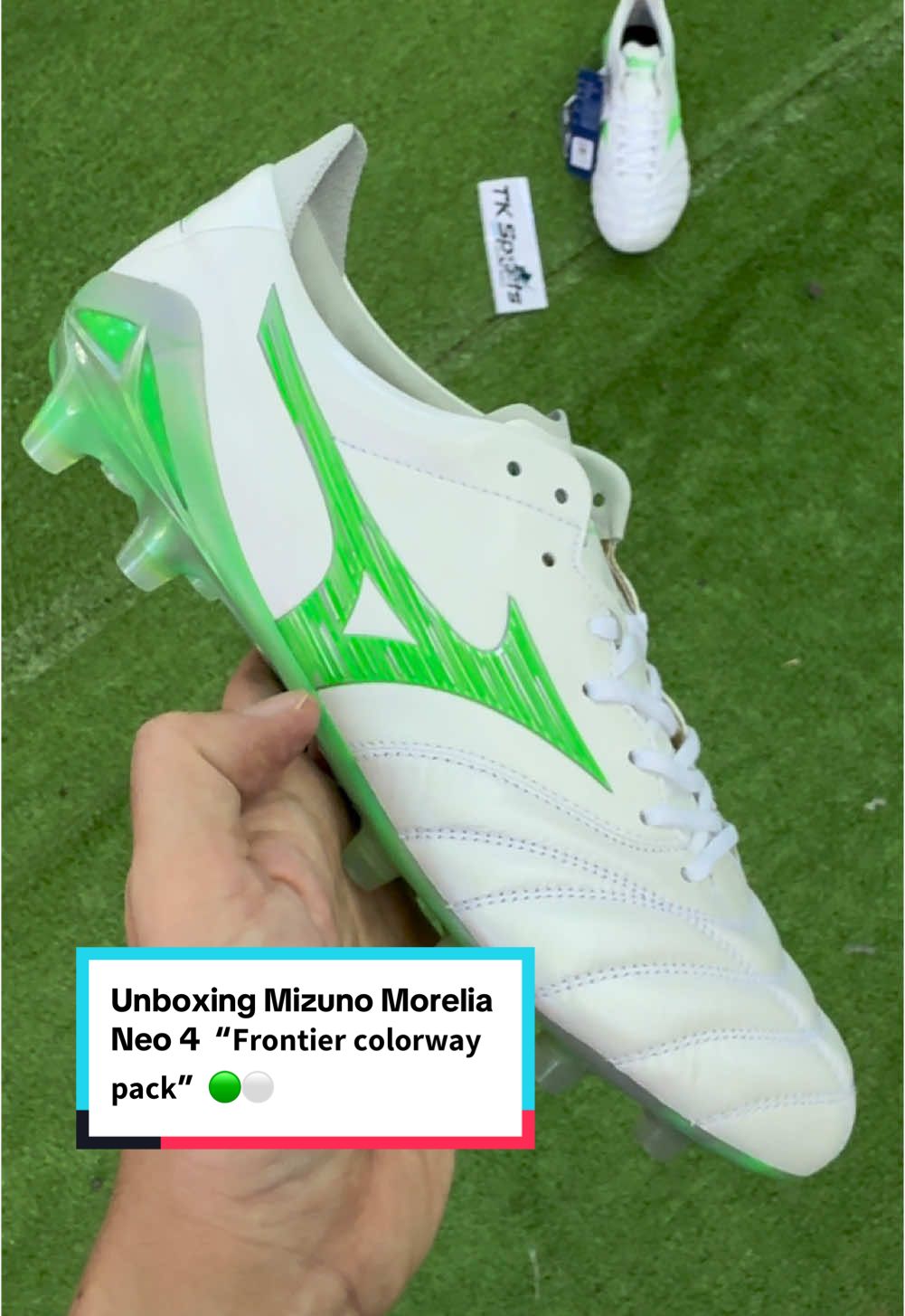 Unboxing Mizuno Morelia Neo 4  “𝗙𝗿𝗼𝗻𝘁𝗶𝗲𝗿 𝗰𝗼𝗹𝗼𝗿𝘄𝗮𝘆 𝗽𝗮𝗰𝗸”  🟢⚪ #MoreliaNeoIV #MadeInJapan #FrontierPack #MizunoFootball #MizunoThailand #Mizuno #ReachBeyond #tksports #Daretheimpossible #รองเท้าสตั๊ด #รีวิวรองเท้าสตั๊ด #unboxingvideo #รองเท้าสตั๊ดของแท้ #รีวิวรองเท้าฟุตบอล #รองเท้าฟุตบอล #tiktokกีฬา #tiktokfootball 
