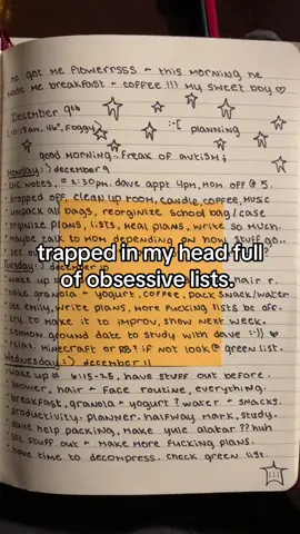 OCD sucks, i have to have these stupid lists to function- but they never amount to anything. im drowing in them. tried to show the less personal ones #emo #grunge #journal #journaling #writing #OCD 