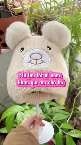Mũ len gấu lót nỉ cho bé #xuhuong #mulenchobe #mulengaulotni #mulenchobeiu #mulenchobe1tuoi #fyp 