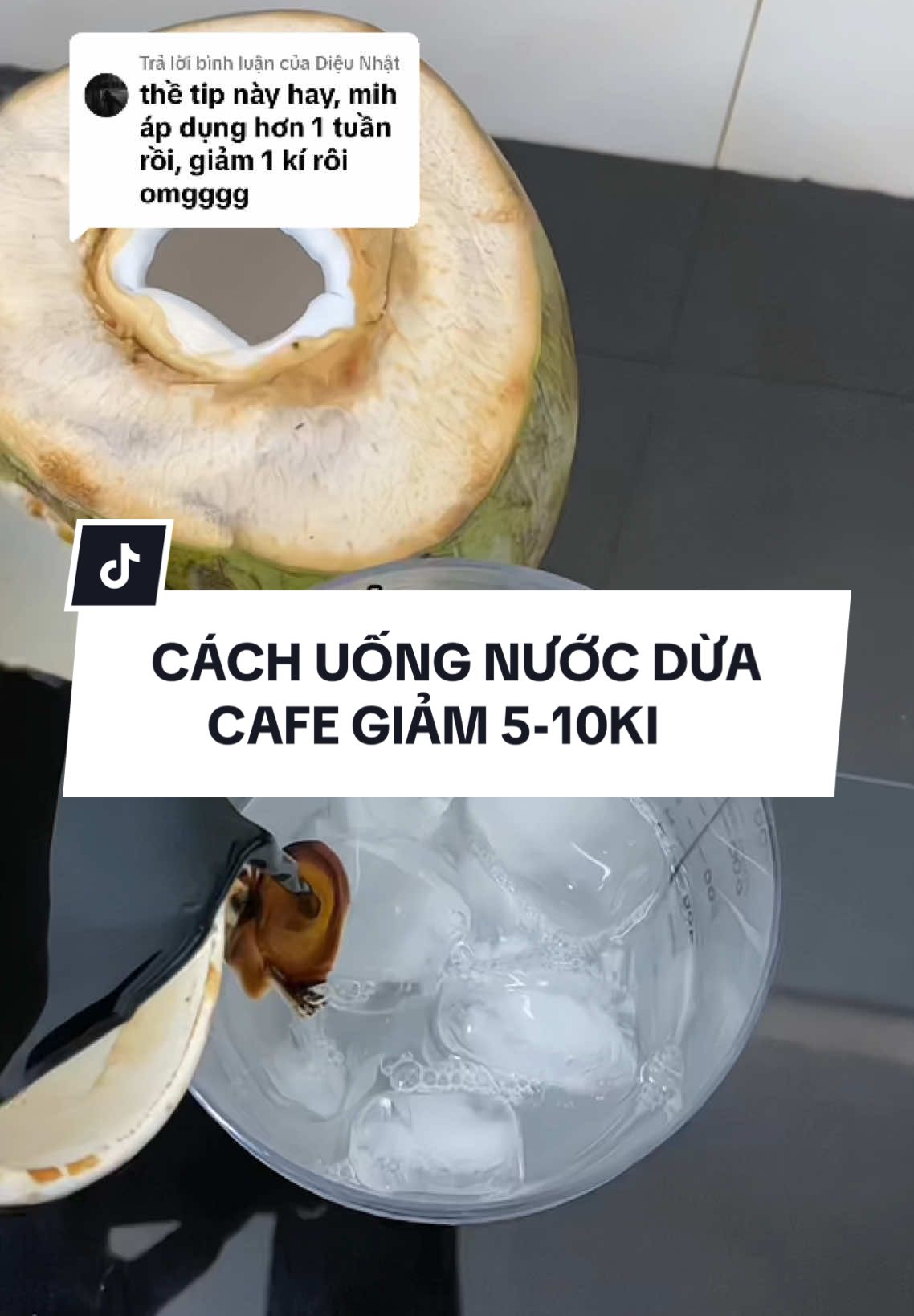 Trả lời @Diệu Nhật CÁCH UỐNG NƯỚC DỪA CAFE GIẢM 5-10KI #huevu90 #botgaolutnhuy 
