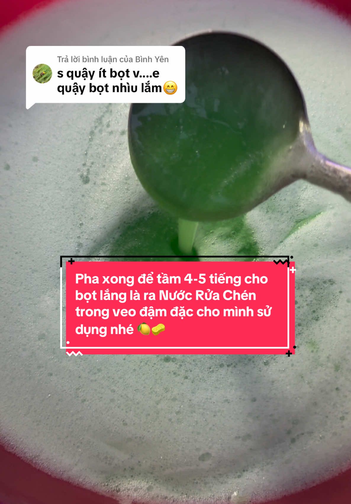 Trả lời @Bình Yên Pha xong để tầm 4-5 tiếng cho bọt lắng là ra nước rửa chén trong veo cho mình nha 🍋#bột_pha_nước_rữa_chén_10lít 
