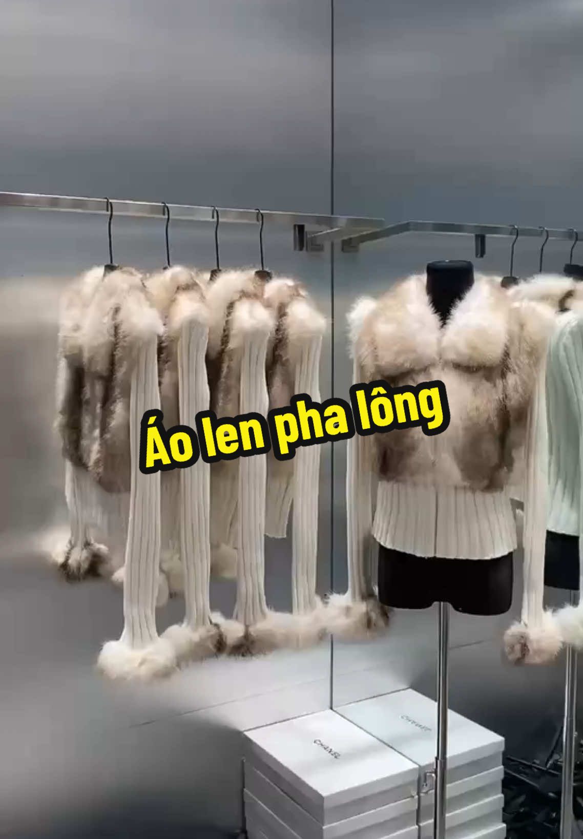 Áo len pha lông #xuhuong #thoitrangnu 