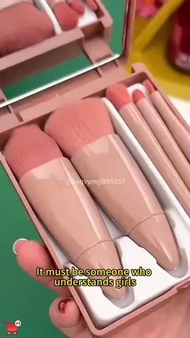 5 in 1 mini makeup brush with mirror! Very travel friendly ni to!#foryou #fyp #tiktok 