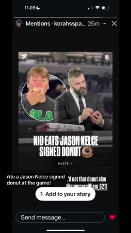 Ate @Jason Kelce donut on @ESPN @NFL @Fanatics @SportsCenter ESPN tonight.  @New Heights. #dallascowboys #cincinattibengals #simpsons 