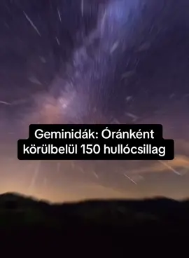 Óránként körülbelül 150 hullócsillag Geminidák 🤩 #CapCut #kozmosz #univerzum #világegyetem #világűr #űr #multiverzum #hobbimacsillagászat #amatőrcsillagász #csillagászat #csillagász #neked #foryou #fyp #spacefacts #tiktok #magyar #űrkutatás #geminidák #geminids #meteor #meteorraj #2024 #csillagászatiesemény #esemény #event #csillagászatimegfigyelés 