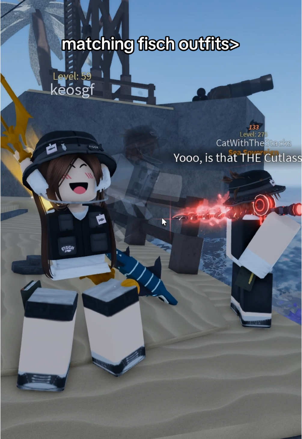 the fishing hat and vest so cute | join puppief roblox group #fyp #fanlust #roblox #fisch #fischroblox #xybca #viral #trending #xybca #bf #matching #robloxfyp 