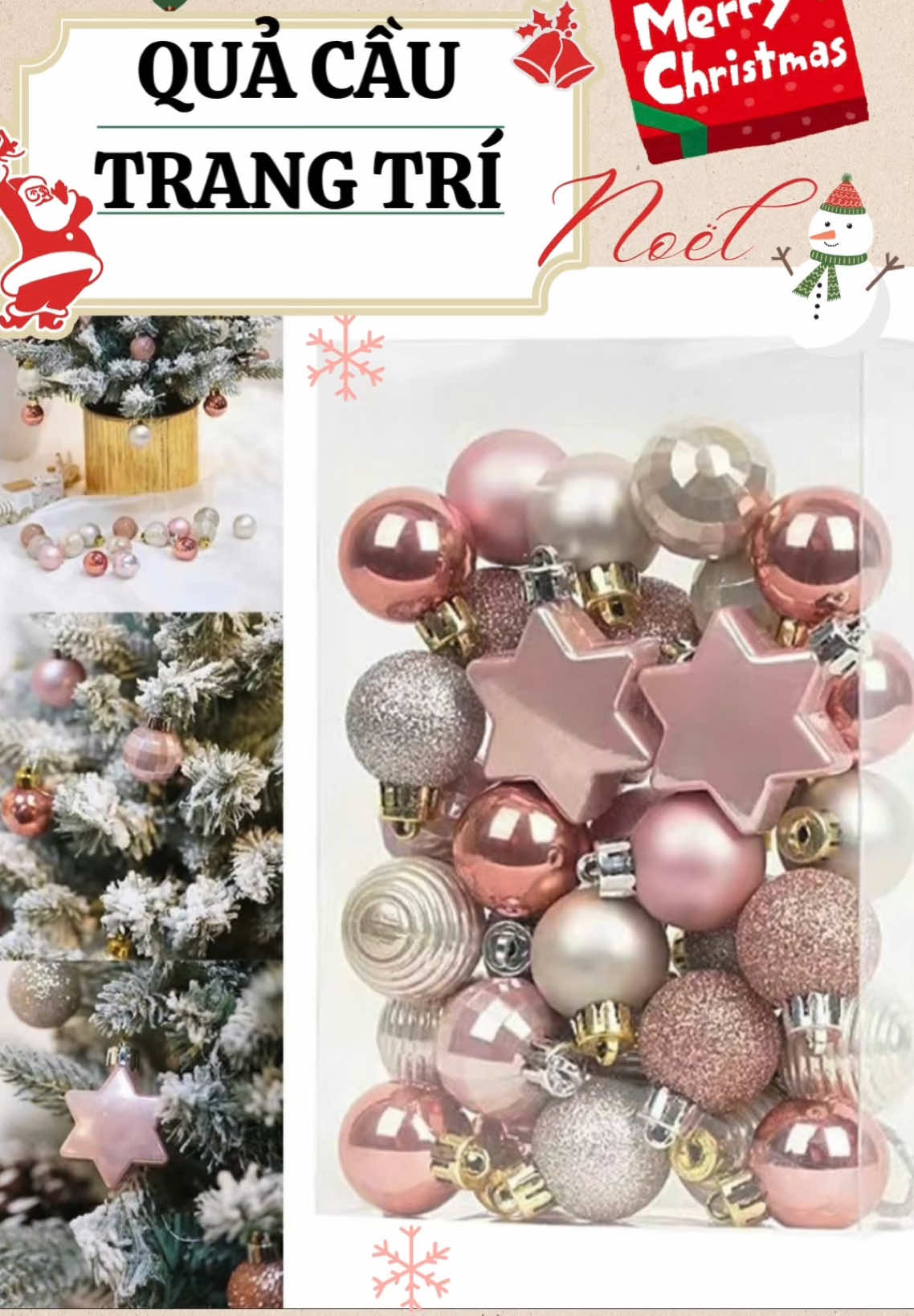 ❄️Quả cầu Trang trí Giáng sinh 🎄🥰🥰😍😍 Lại thêm một mùa Noel đã đến khắp phố phường đã tràn ngập ánh đèn lung linh💕Những quả cầu trang trí tô điểm thêm cho cây thông Giáng sinh nhà bạn🌟 #quachaunoel #quachau #trangtrinoel #trangtrigiangsinh #shopngocdethuong #xmas2024 #christmas #cutethingstobuy #noel2024 #trangtricaythong 