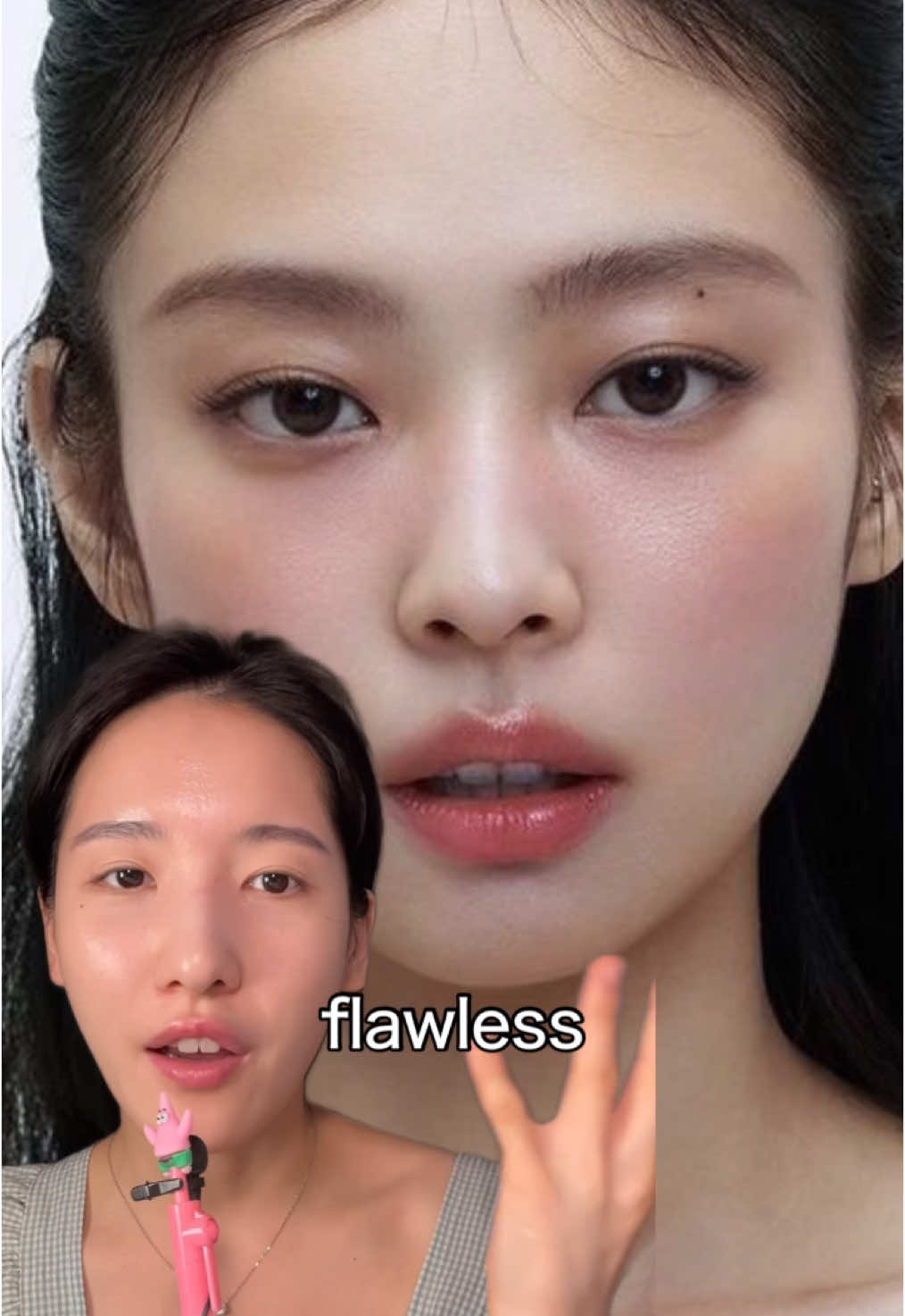 Base makeup tip from Kpop makeup artists . That flawless base makeup finish 😭 Gently rub bean essence in circular motion for 2-3 minutes and wipe them off, it does make a difference Product is from Mixsoon, bean essence . #koreanskincaretips #kbeautymakeup #kbeauty #kpop #makeuptutorial #basemakeup 