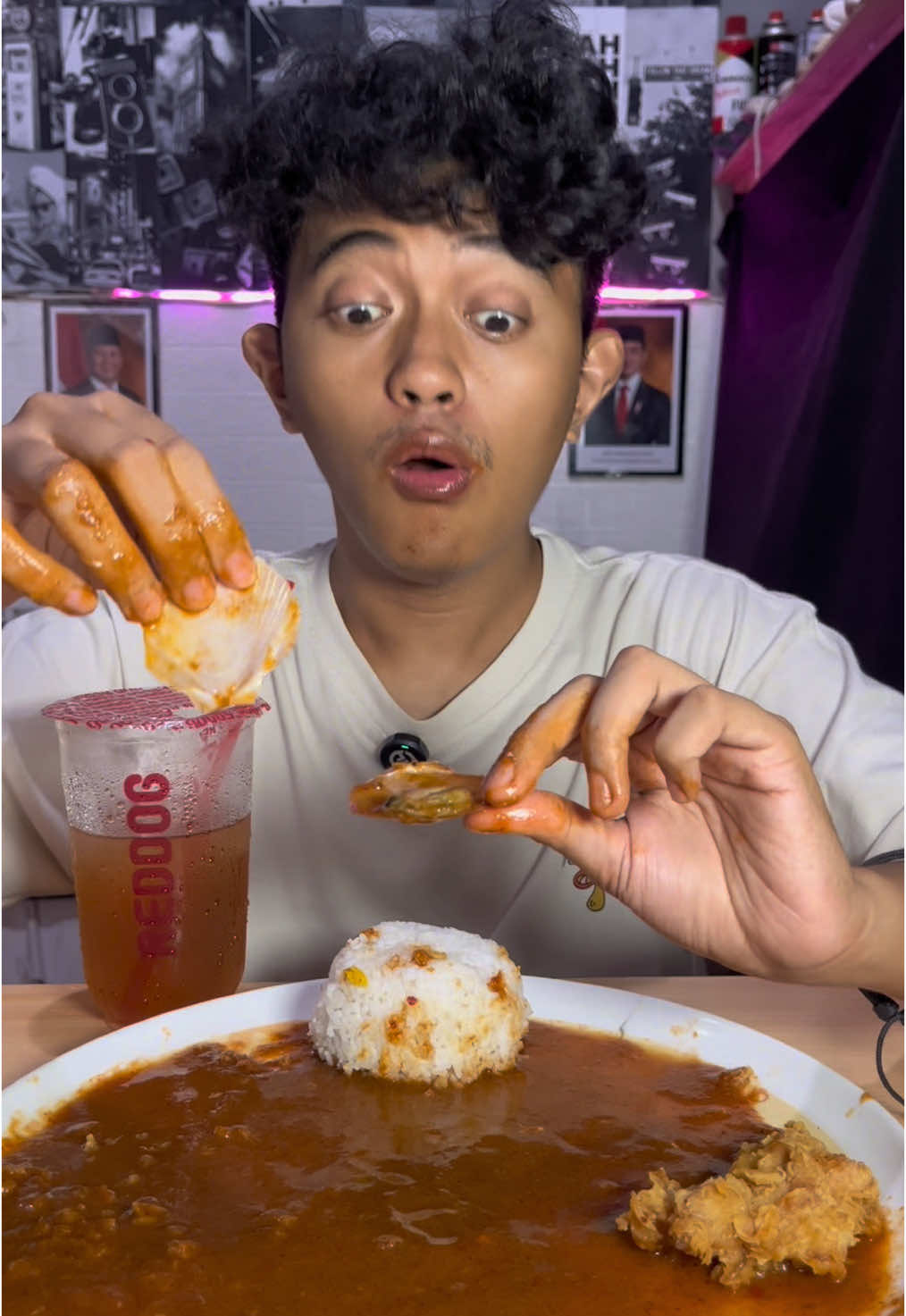 Makan malam sendiri🥲 #makanking #mukbang #reddog 