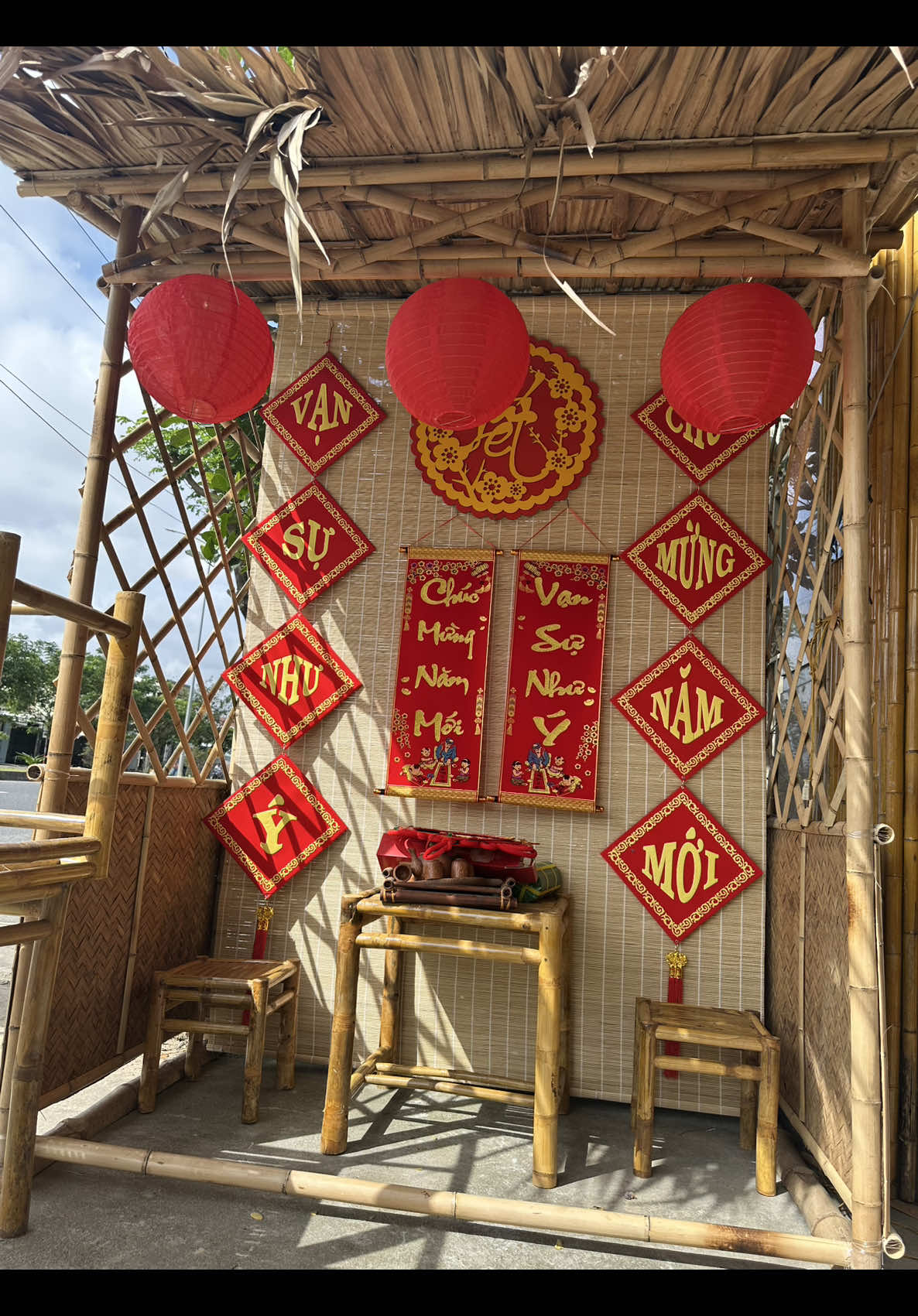 Mành Làm Phông trang trí tết , mành tăm tròn trắng nam mịn . #maytrephuongtrang #xuhuong #trangtritet #xuhuongtiktok #tet2025 