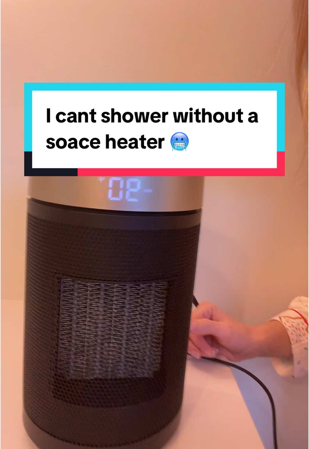 Do you have to have a space heater when you shower? Because I cant shower without one 🥶 #spaceheater #smallheater #officeheater #deskheater 