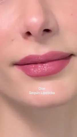 ad Trying the new shades of the viral @Diorbeauty Rouge Dior Forever Sequin lipsticks 💄✨ these limited edition sparkly lipsticks are perfect for the holidays 💋 just apply and once it dries, press your lips together to reveal magical glitter lips ❤️✨  #diorholiday #giftthediordream #diorbeauty #diormakeup #diorbeautylovers #lipstick #makeup #glitterlips