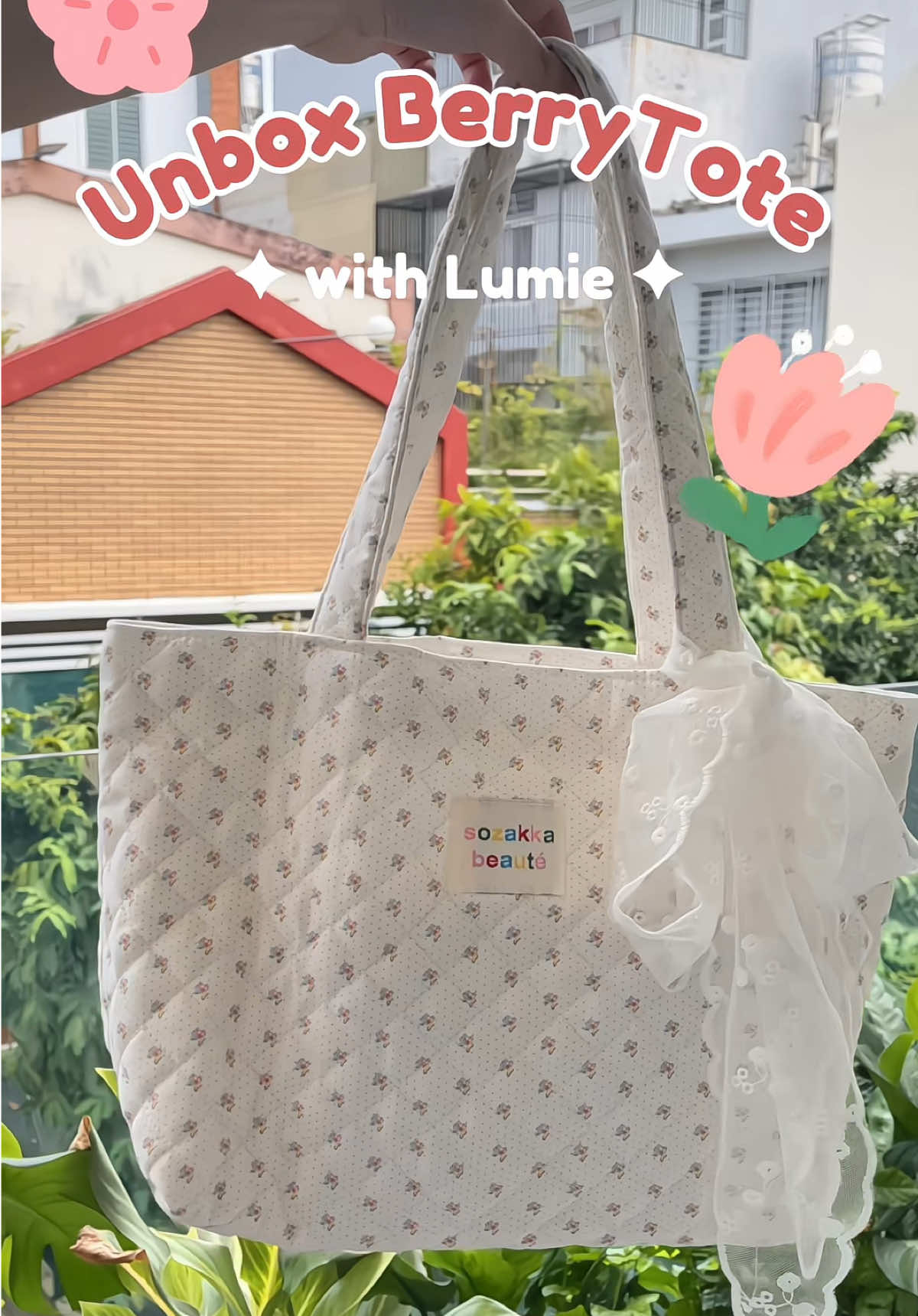 Unbox túi tote Berry chần bông hoạ tiết xinh xắn đáng iu cùng Lumie nhe ✨ #lumietote #tuixach #tuixachnu #tuitote #tuideocheo #tuideovai #totebag #coquette #unboxing #musthave 