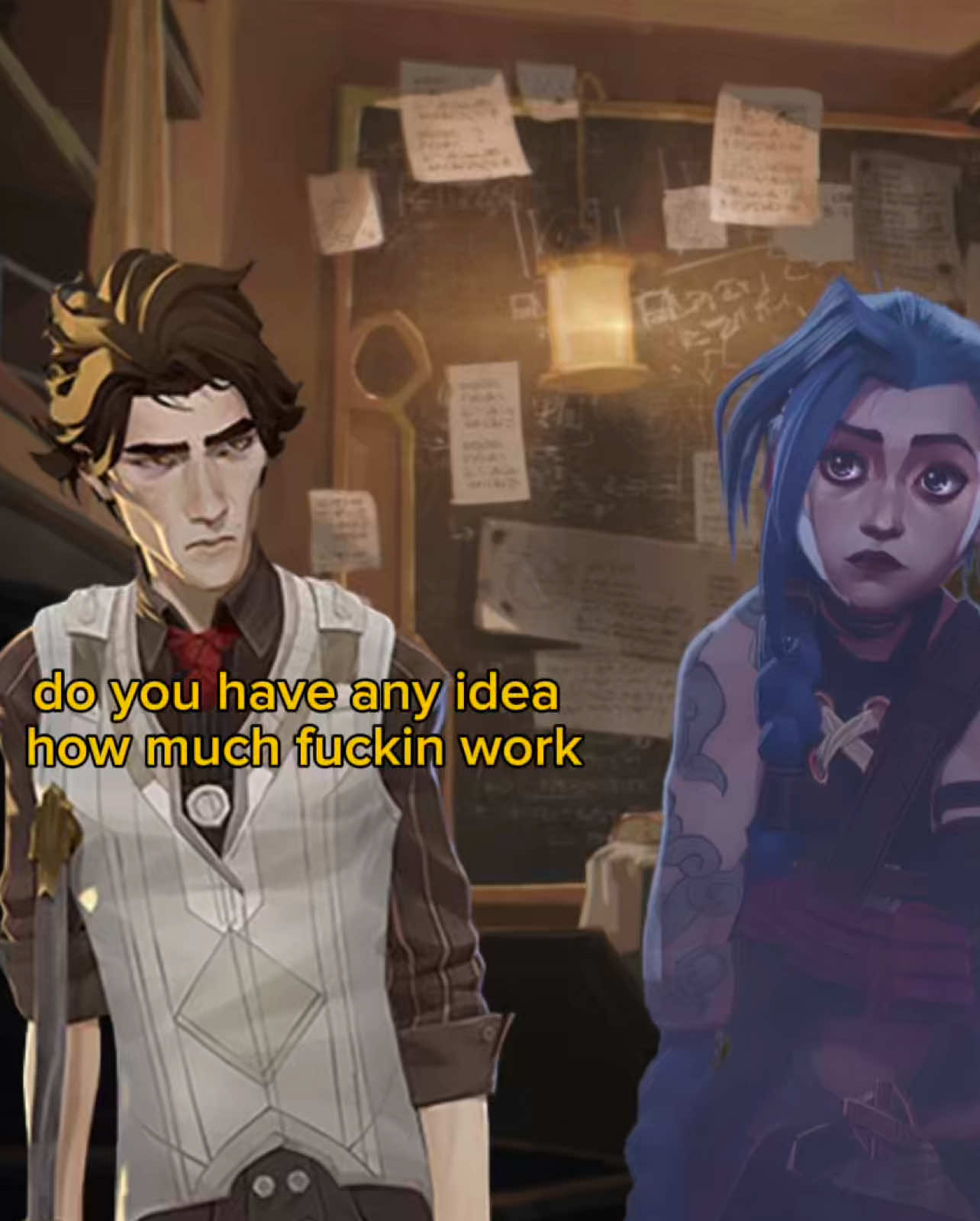 Saw on twitter multiple au’s of Jinx and Viktor being lab partners and I eat it up. I imagine Jinx would ask him to make random stuff sooo  #arcane #viktor #jinx #leagueoflegends #fyp #foryoupagе #xybca 