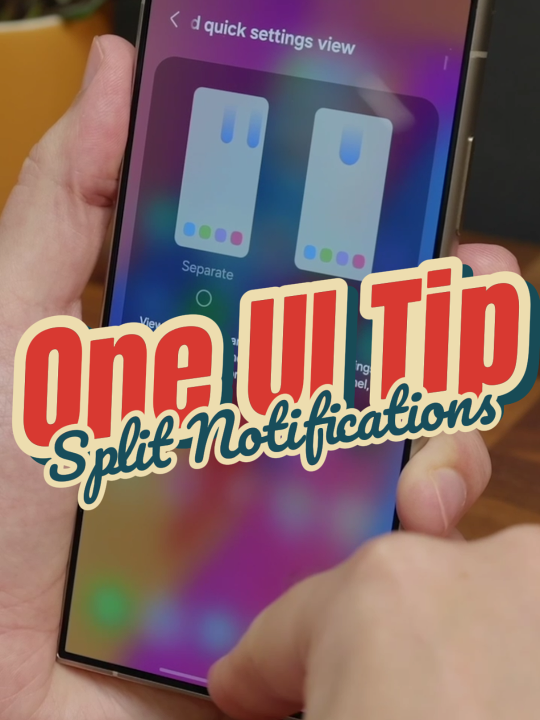 One UI 7 tip: Split notifications 📱 #MobileTips #OneUI7 #MobileHacks #TechHacks #Mobile #Samsung #SplitNotifications