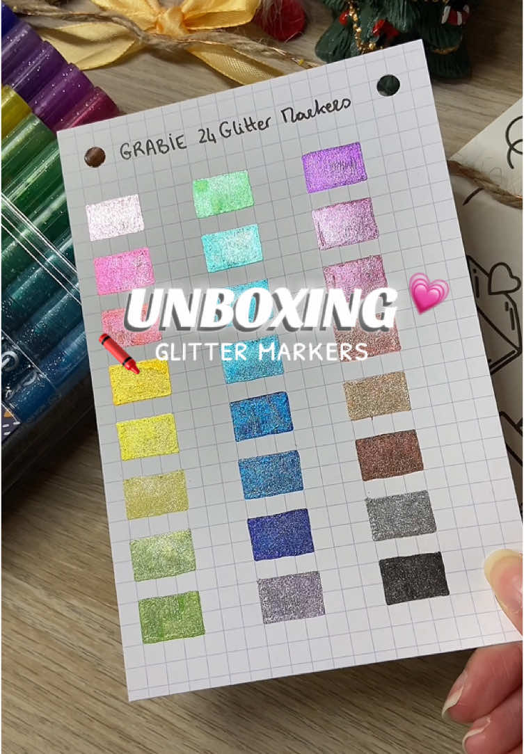 Unboxing and color chart of my new glitter markers ✨🖍️ You can find them on @grabieofficial‘s website 🫶🏻 Gift/collaboration #coloring #coloringtherapy #coloriage #unboxingvideo #glittermarkers #glitterpens #grabieofficial 