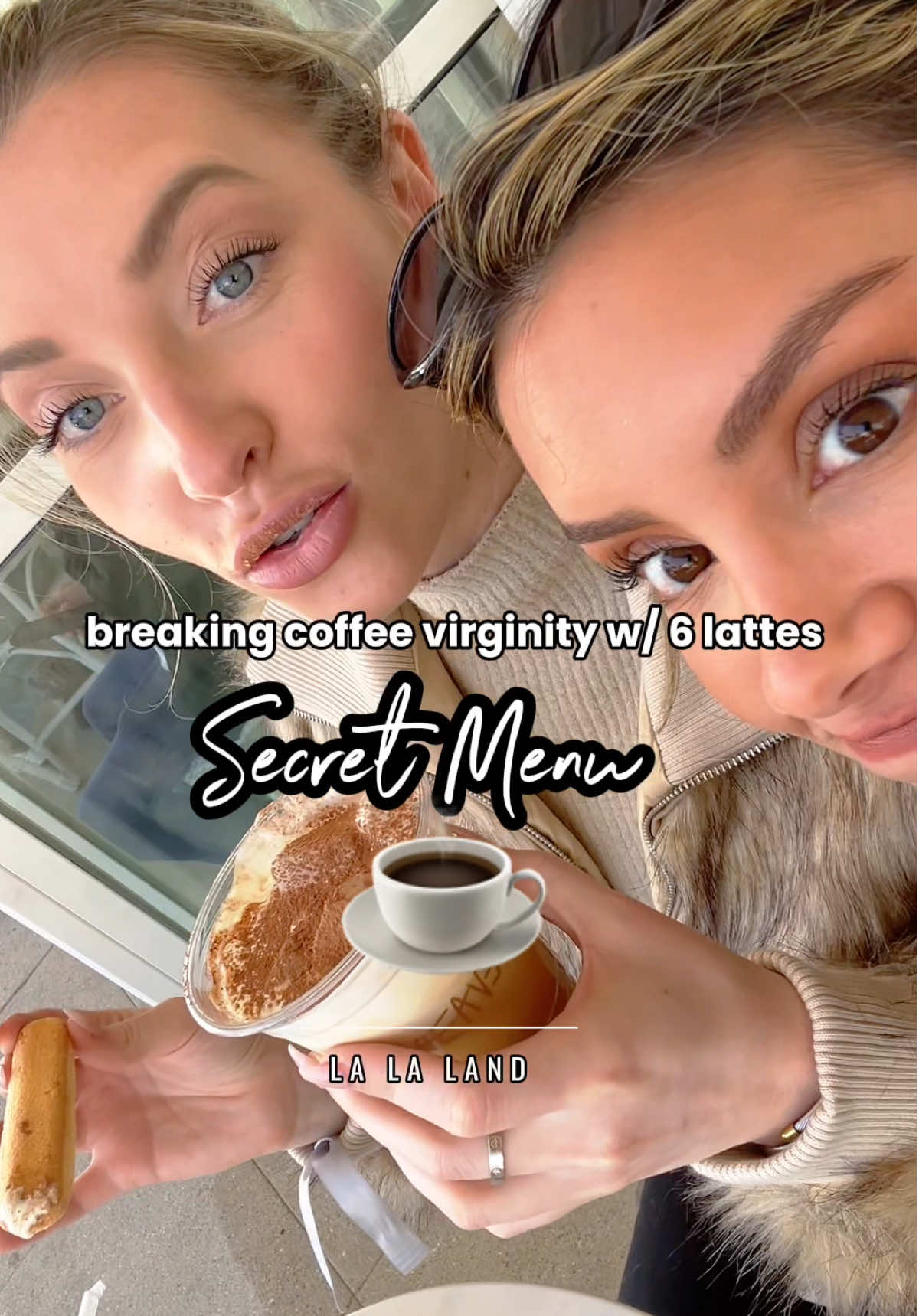 Breaking 1 year no coffee streak with 6 lattes from @La La Land Kind Cafe *SECRET MENU* ✨☕️🤍 @Alyssa Markey 