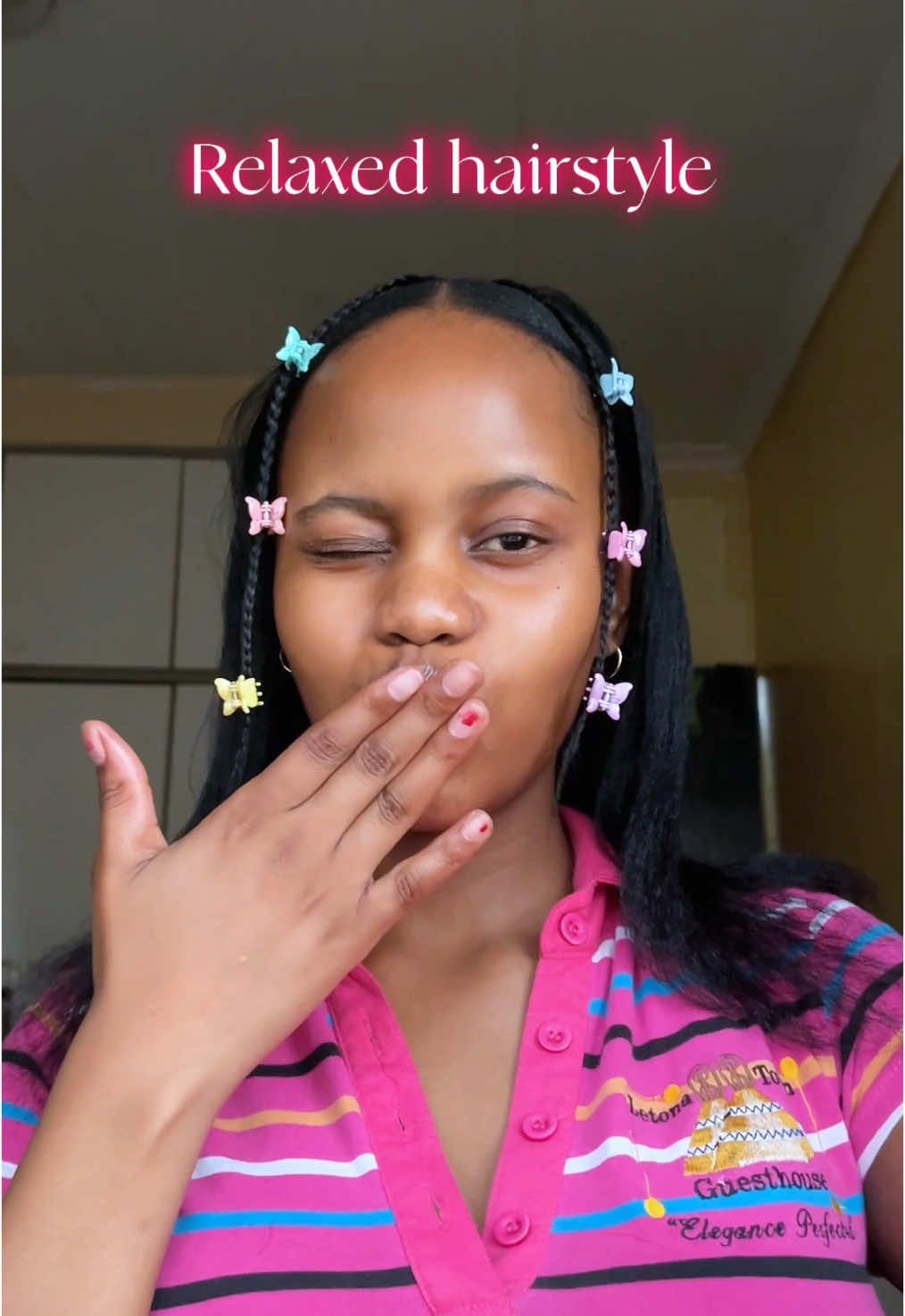 Hairstyle ideas for relaxed hair🩷✨ #relaxedhair #hair #hairstyle #straighthair #hairtok #hairstyletutorial #hairtutorials #hairstyleideas #pinkiris__ 