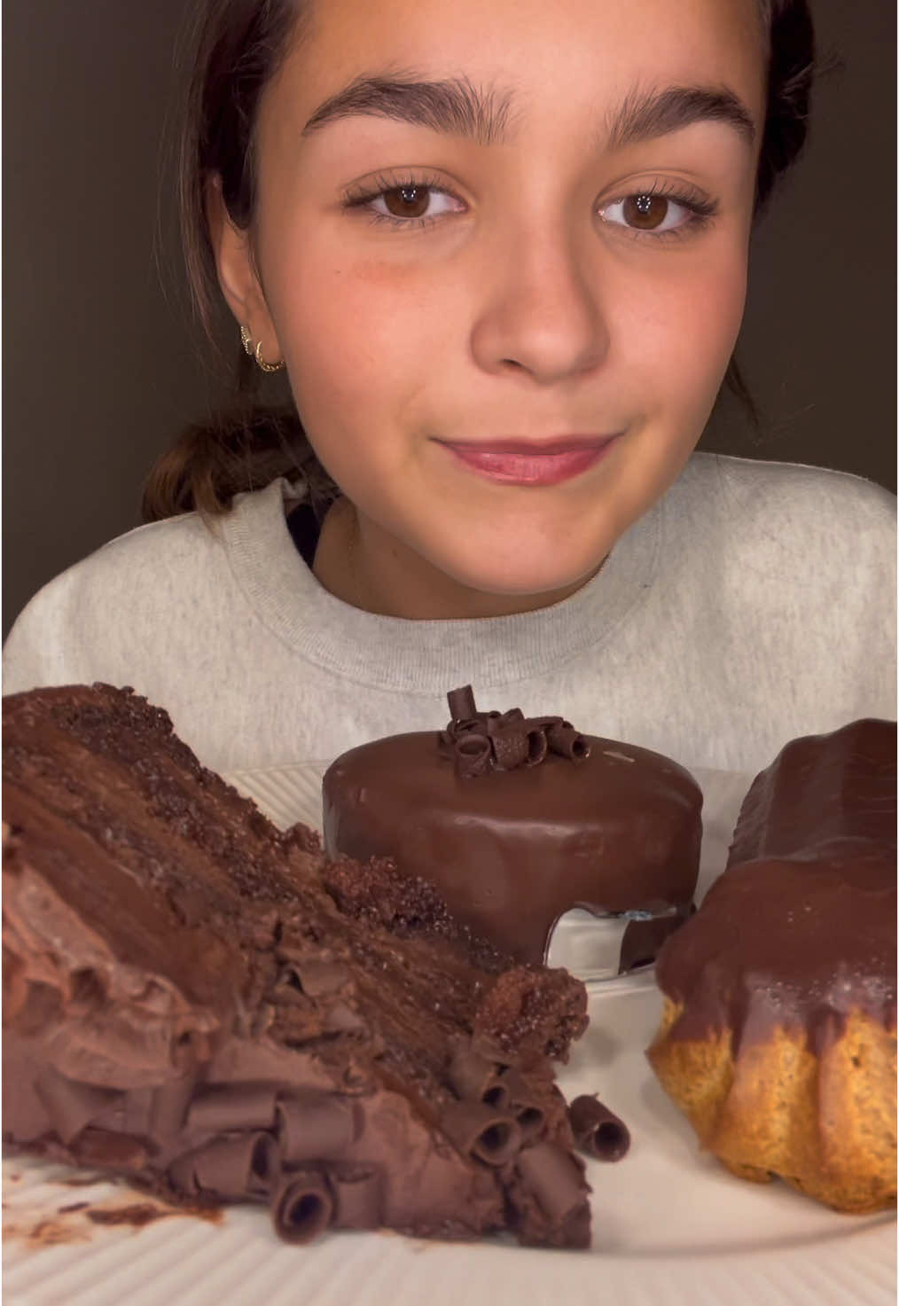CHOCOLATE Dessert Mukbang!! 2 Types of chocolate mousse cake and an eclair! 🍫🍫🍫#mukbang #fyp #eatingshow #foryoupage #asmr #dessert #dessertmukbang 