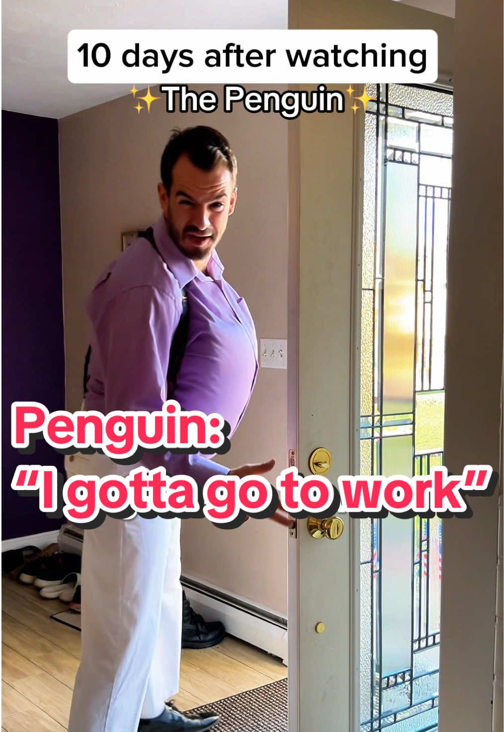 Cant believe I forgot 😂 #thepenguin #colinfarrell #impression #impersonation #dceu #dcuniverse #workfromhome #workhumor 