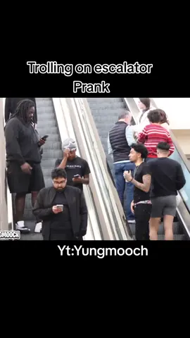 Trolling on Escalator Prank YT:Yungmooch  #viral #foryoupage #youtube #yungmoochclip #yungmooch #youtubepranks #escalatorprank 