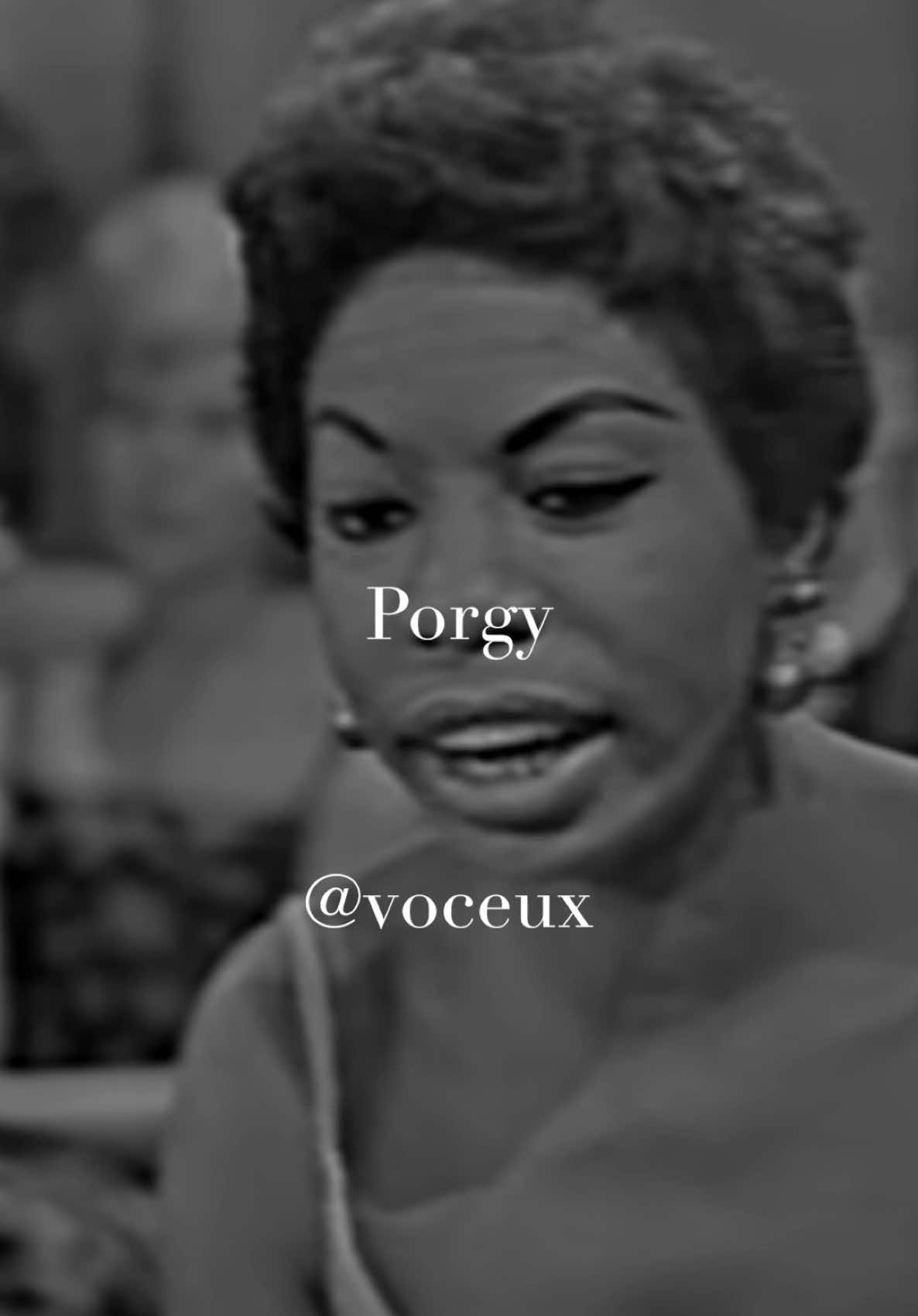 Nina Simone - I Loves You, Porgy #acapella #voceux #vocalsonly #vocals #jazz #Ninasimone #porgy The song, originally a duet from the Porgy and Bess opera, gained popularity through Nina Simone’s rendition. I created this acapella version from her 1959 performance on Playboy’s Penthouse.