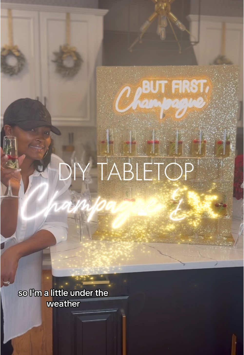 Check out the DIY Tabletop Champagne Bar I made! Click link in bio for my tutorial #champagnebar 