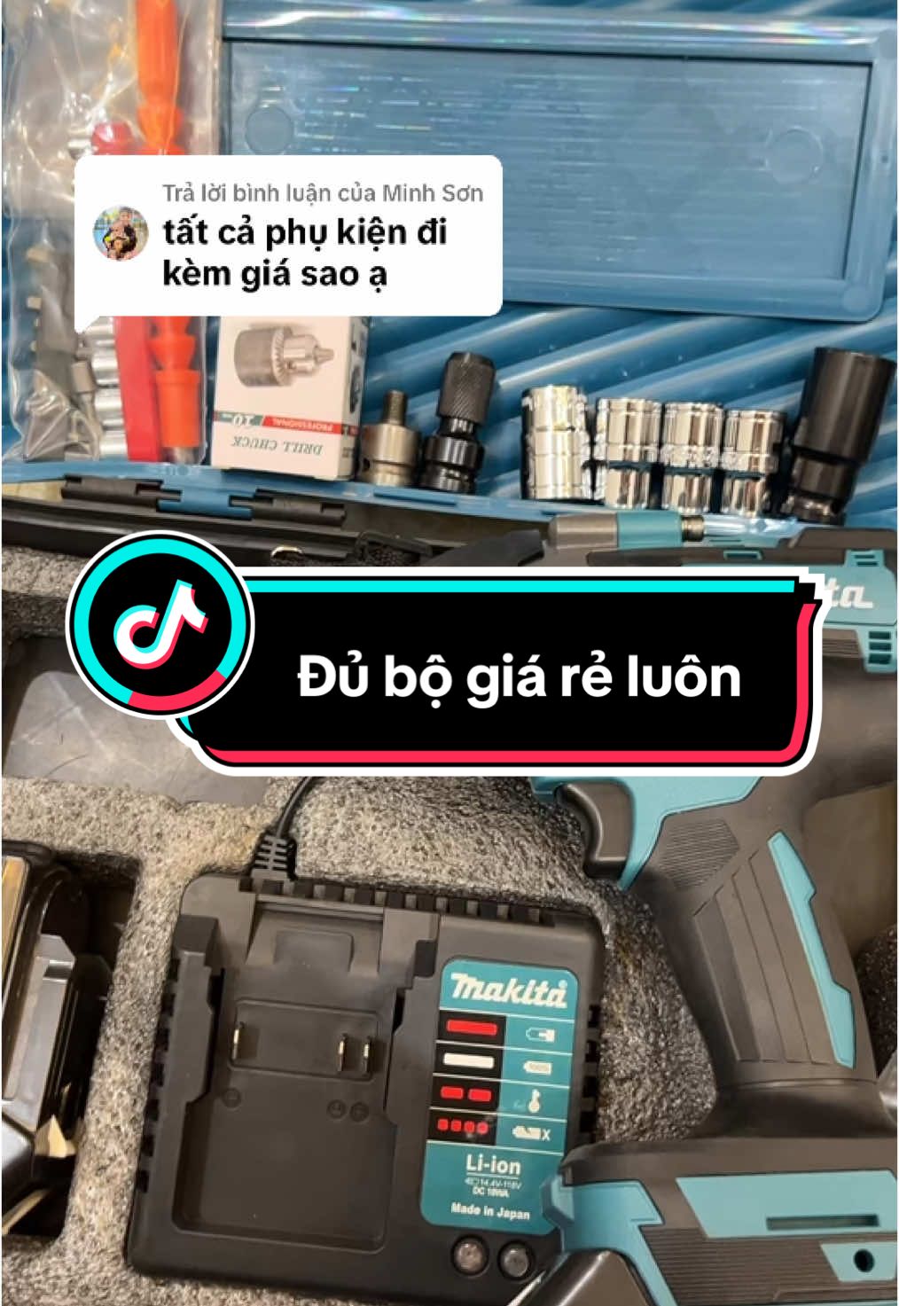 Trả lời @Minh Sơn đủ phụ kiện combo giá chỉ loanh quanh hơn 900 thôi bác nhé #maysietbulong #maykhoanpin #sietbulongmakita #sietbulong2200nm #xuhuong 